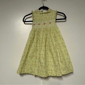 Laura Ashley Smocked Lime green floral print Dress Size 4